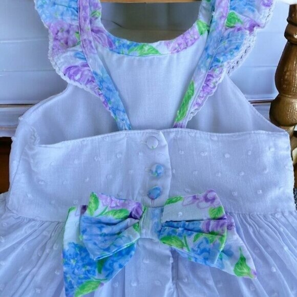 Tommy Bahama Dress Girls Size 2T Ruffled Clipped Swiss Dot Garden Floral - Picture 3 of 11